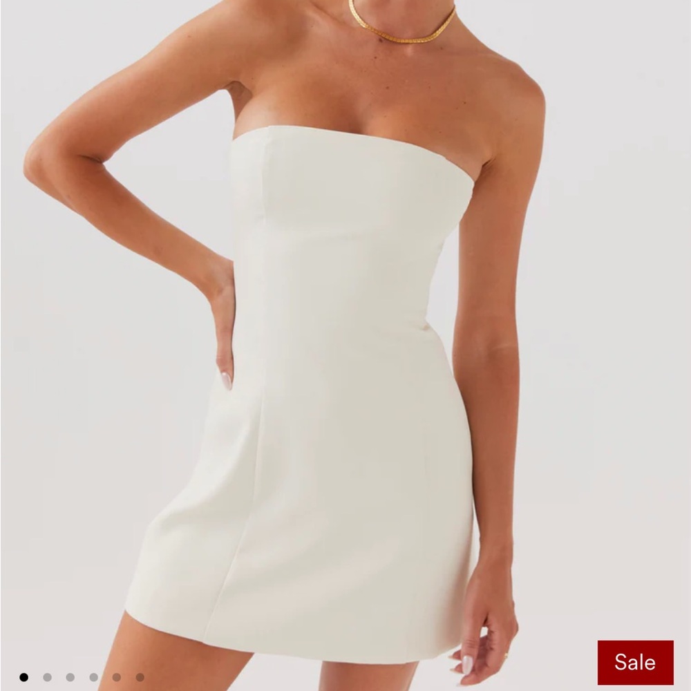 Strapless White Dress Peppermayo